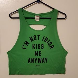 PINK St Patrick's Day crop top/muscle shirt